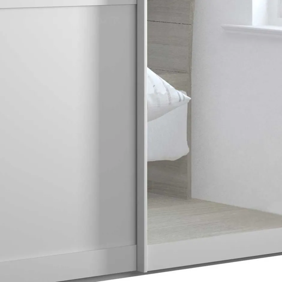 Schiebetürenschränke*Pharao24 Kleiderschrank Schwebetüren weiß Tudana