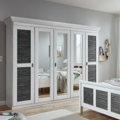 Massivholzmöbel|Drehtürenschränke*Pharao24 Kleiderschrank teilmassiv Tanydos