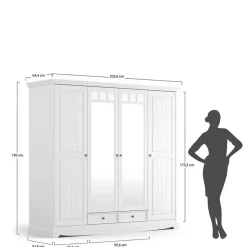 Massivholzmöbel|Drehtürenschränke*Pharao24 Kleiderschrank Vomano