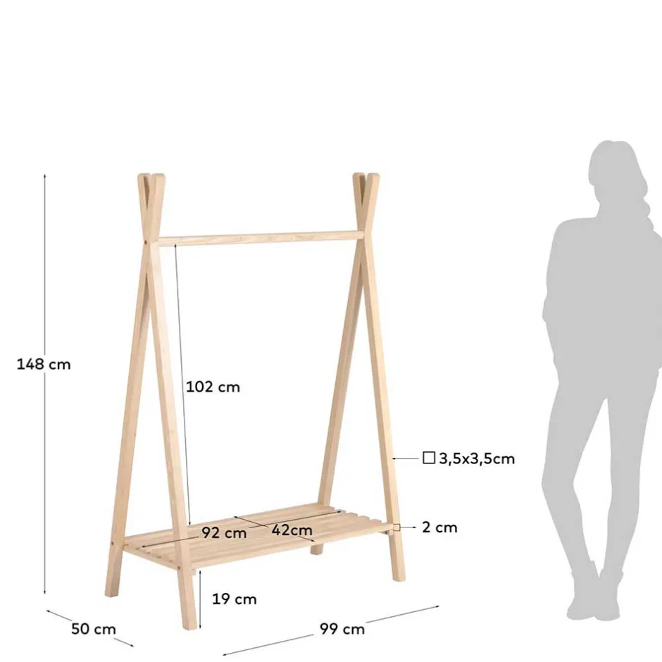 Kleiderständer|Massivholz Garderoben*Pharao24 Kleiderständer Zandro