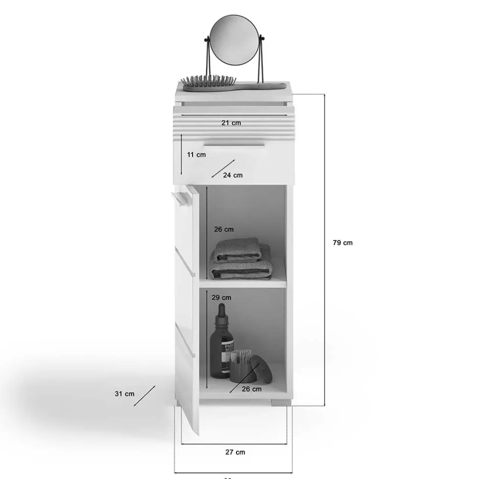 Pharao24 Kleiner Badschrank Alessia> Bad Unterschränke