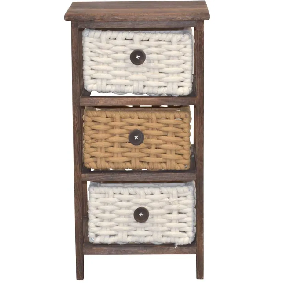 Pharao24 Kleines Regal mit Körben Wambada> Massivholzregale|Standregale