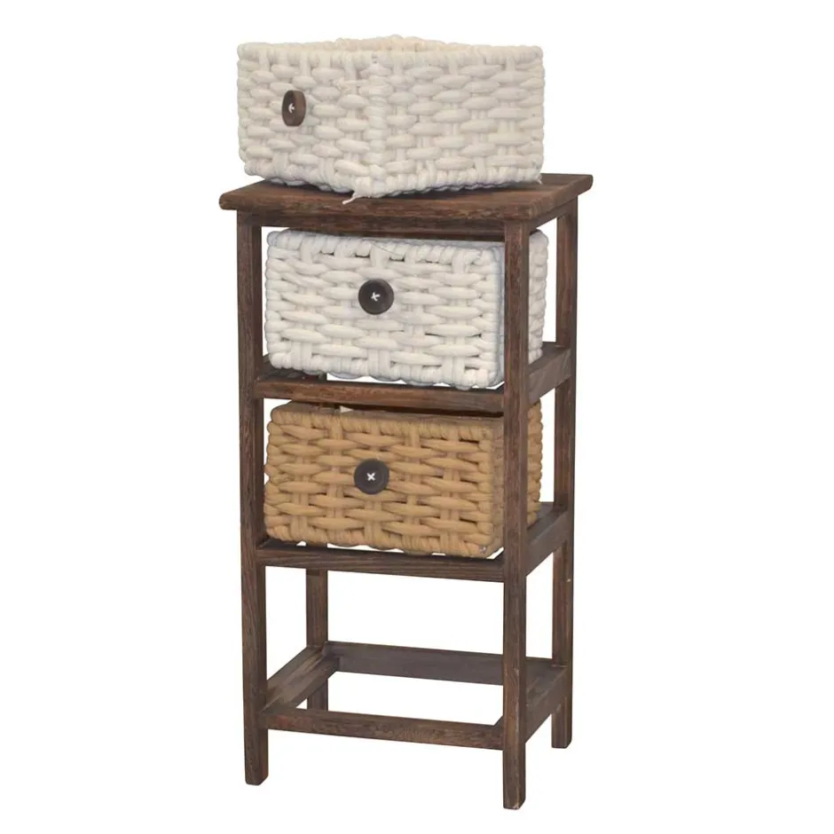Pharao24 Kleines Regal mit Körben Wambada> Massivholzregale|Standregale