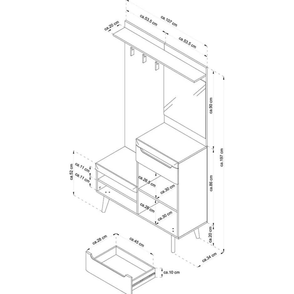 Pharao24 Kompakt Garderobe Tomya> Kompaktgarderoben|Garderobensets