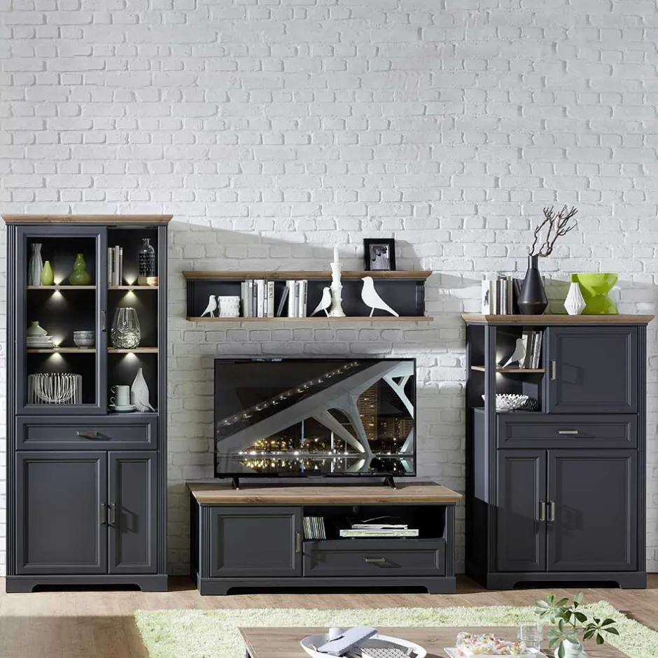 Pharao24 Landhaus Design Wohnwand Valgura> Wohnzimmerschrank