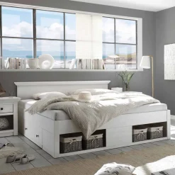 Pharao24 Landhaus Doppelbett Pantina> Funktionsbetten|Schubkastenbetten