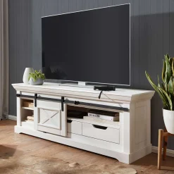 Massivholz Tv Möbel|Fernsehtische*Pharao24 Landhaus Fernsehboard Lamodina