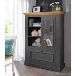 Pharao24 Landhaus Highboard Ligolas> Wohnzimmerkommoden|Wohnzimmerschrank