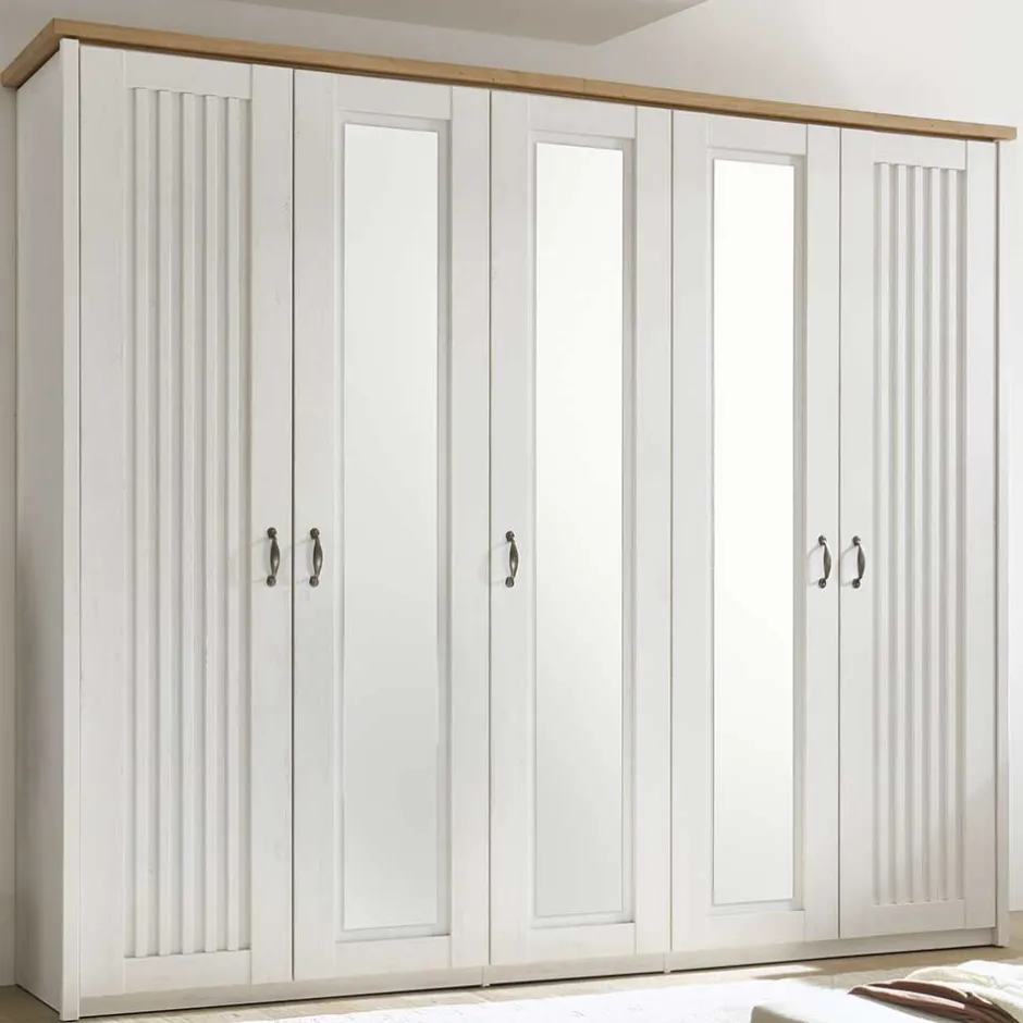 Pharao24 Landhaus Kleiderschrank Drienna> Drehtürenschränke|Kleiderschränke