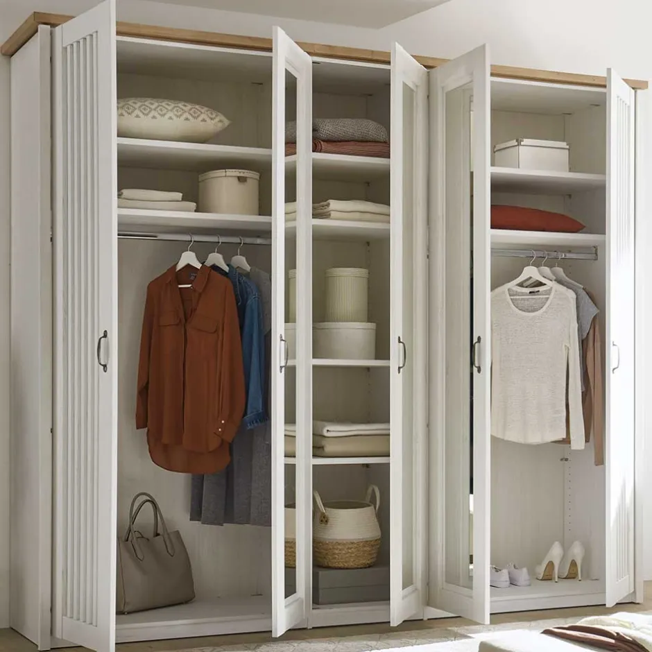 Pharao24 Landhaus Kleiderschrank Drienna> Drehtürenschränke|Kleiderschränke