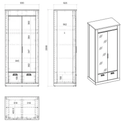 Pharao24 Landhaus Kleiderschrank Dionada><noscript><img width=