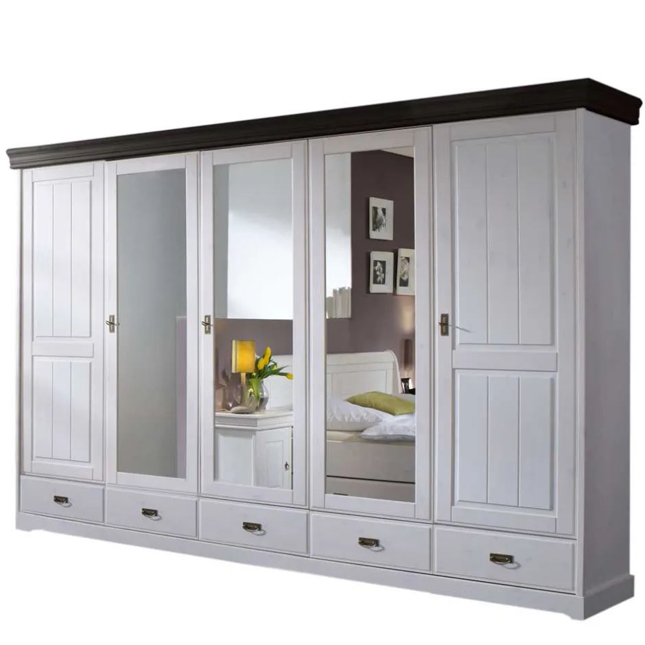 Pharao24 Landhaus Kleiderschrank Tagalog> Massivholzmöbel|Drehtürenschränke