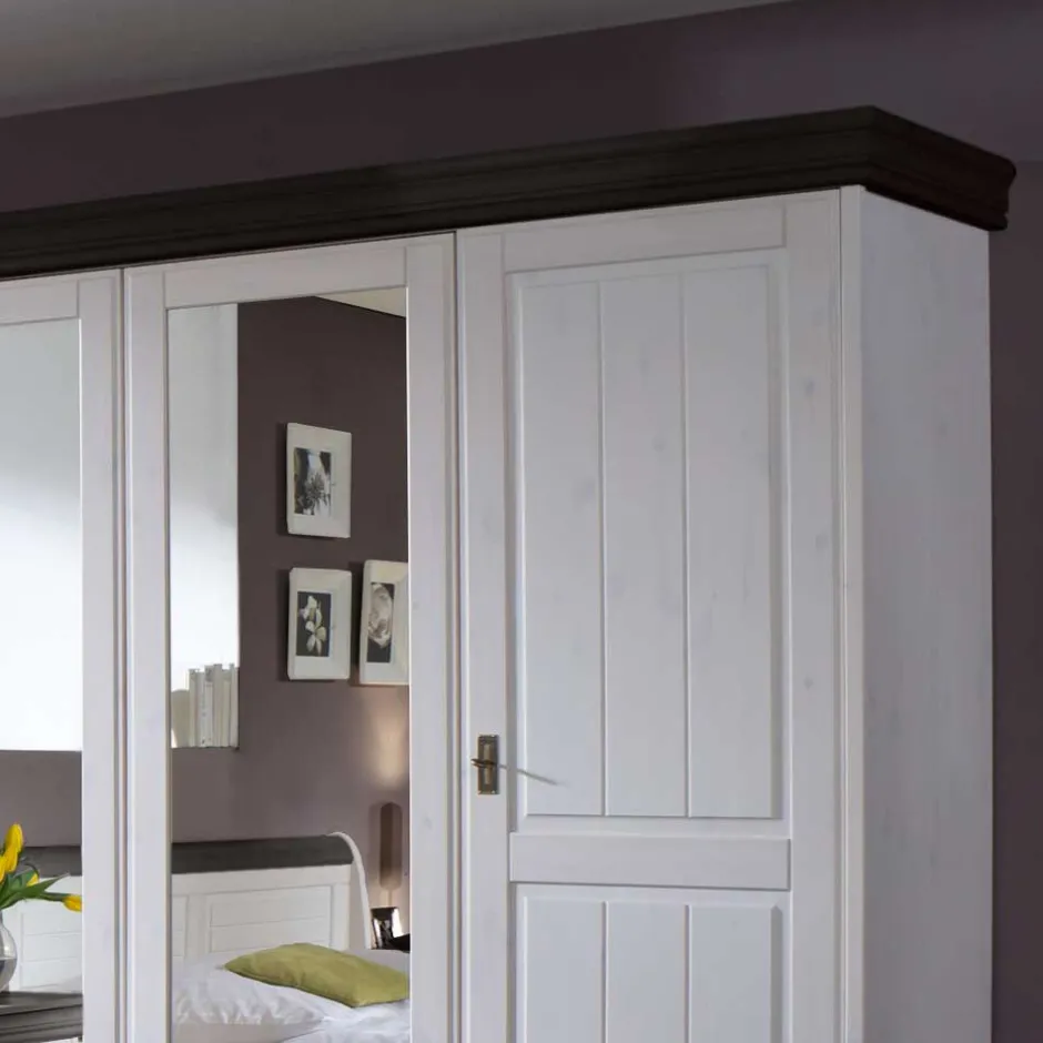 Pharao24 Landhaus Kleiderschrank Tagalog> Massivholzmöbel|Drehtürenschränke