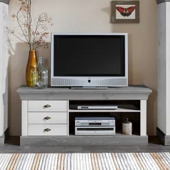 Pharao24 Landhaus Lowboard Boulogne> Massivholz Tv Möbel|Fernsehtische