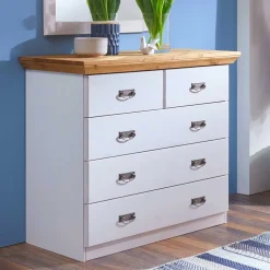 Küchenkommode|Massivholz Kommoden*Pharao24 Landhaus Schubladenkommode Constanta