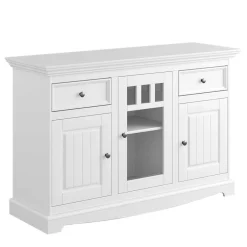 Küchenkommode|Esszimmerkommoden*Pharao24 Landhaus Sideboard mit Glastür Vomano