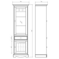 Vitrinenschrank|Stauraumvitrinen*Pharao24 Landhaus Vitrine Renero