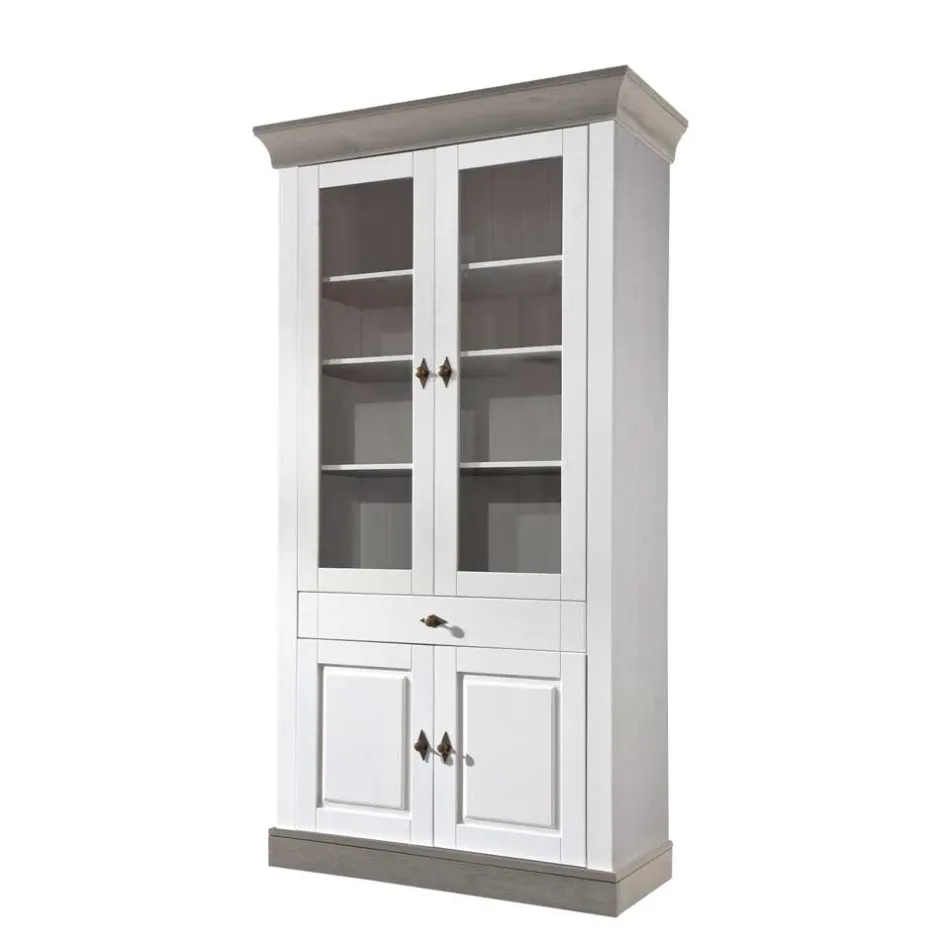 Vitrinenschrank|Wohnzimmervitrinen*Pharao24 Landhaus Vitrinenschrank Boulogne