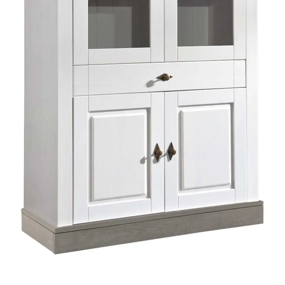 Vitrinenschrank|Wohnzimmervitrinen*Pharao24 Landhaus Vitrinenschrank Boulogne