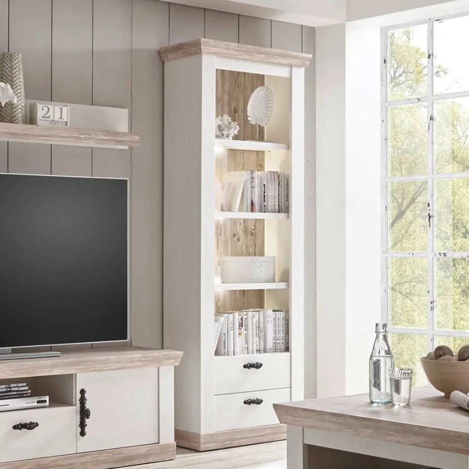 Pharao24 Landhaus Wohnwand Flurencina> Wohnzimmerschrank|Wohnwand 300 Cm