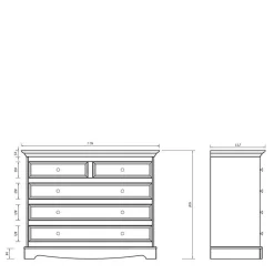Massivholzmöbel|Küchenkommode*Pharao24 Landhaus Wäschekommode Vomano