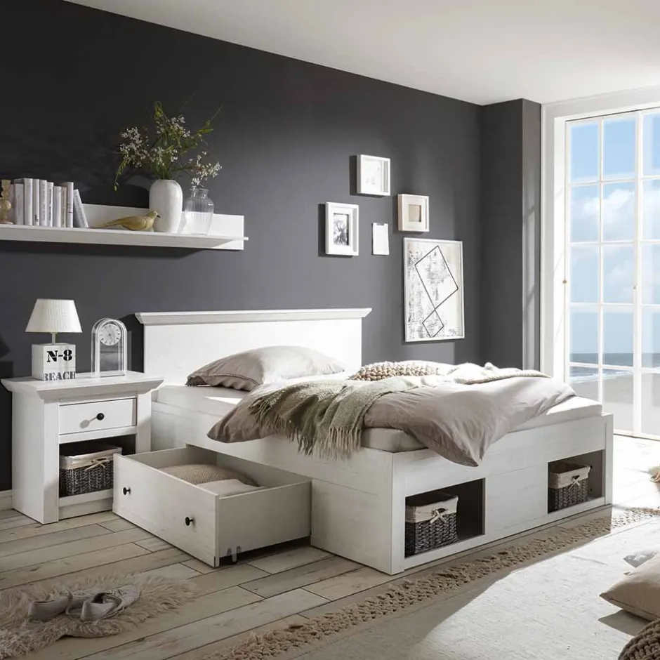 Pharao24 Landhausbett Pantina> Funktionsbetten|Schubkastenbetten