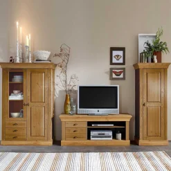 Pharao24 Landhausstil Wohnwand Drobeta> Wohnzimmerschrank|Wohnwand 350 Cm