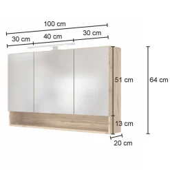 Pharao24 LED Spiegelschrank Dolveran><noscript><img width=