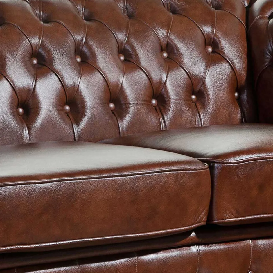 2 Sitzer Sofa*Pharao24 Ledercouch Wengton