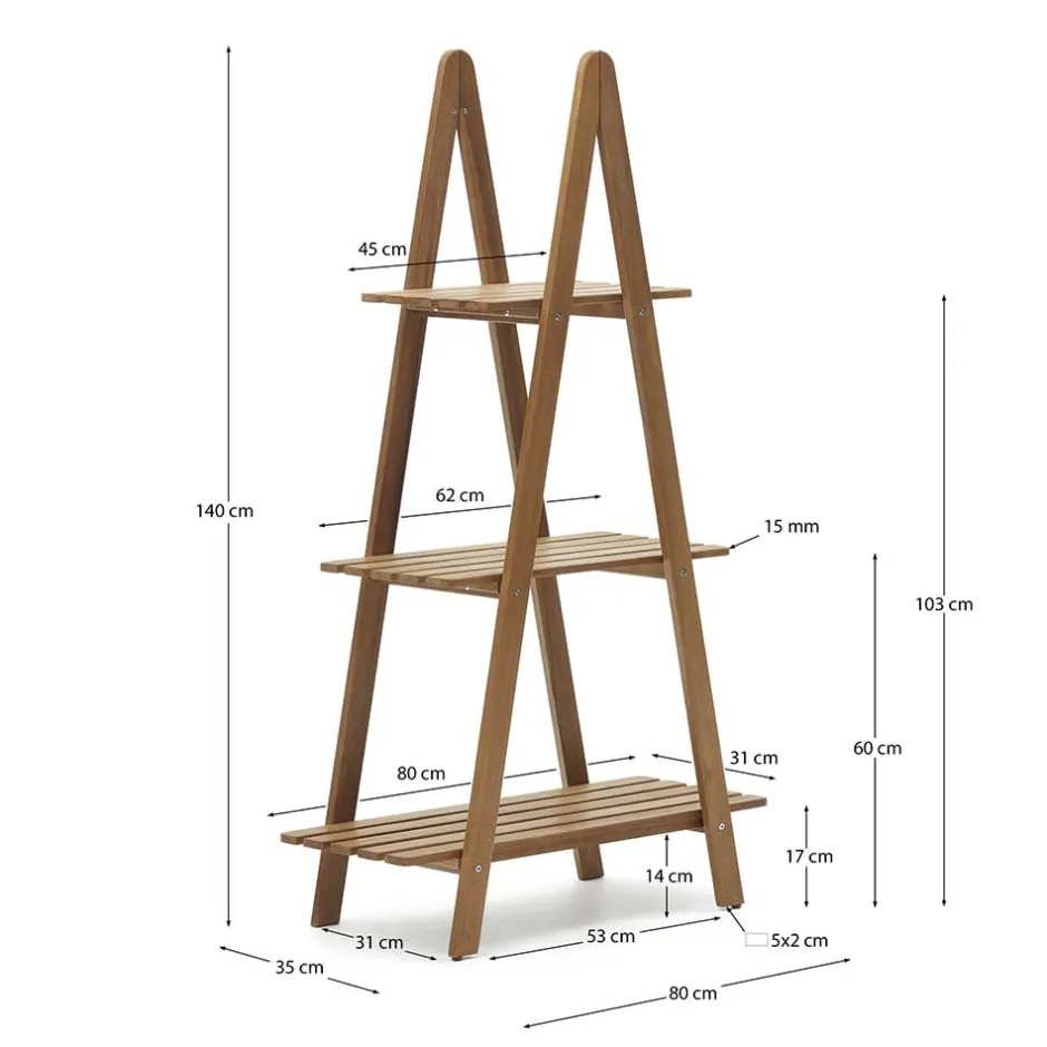 Pharao24 Leiter Regal Una> Küchenregale|Massivholzregale