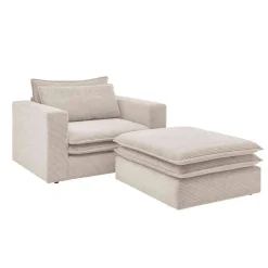 Relaxsessel*Pharao24 Loft Sessel mit Hocker Edance