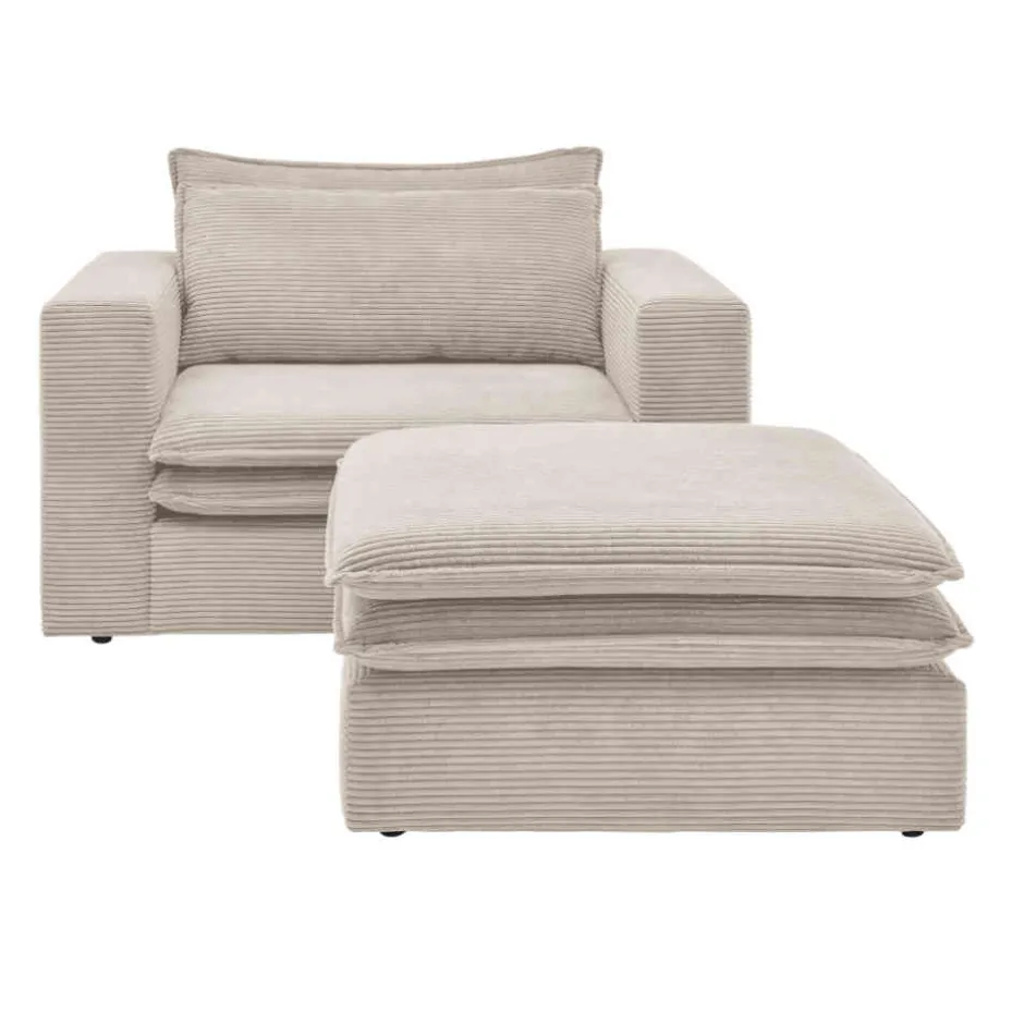 Relaxsessel*Pharao24 Loft Sessel mit Hocker Edance