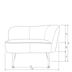 Einzelsofa*Pharao24 Lounge Einsitzer Sofa Corsica