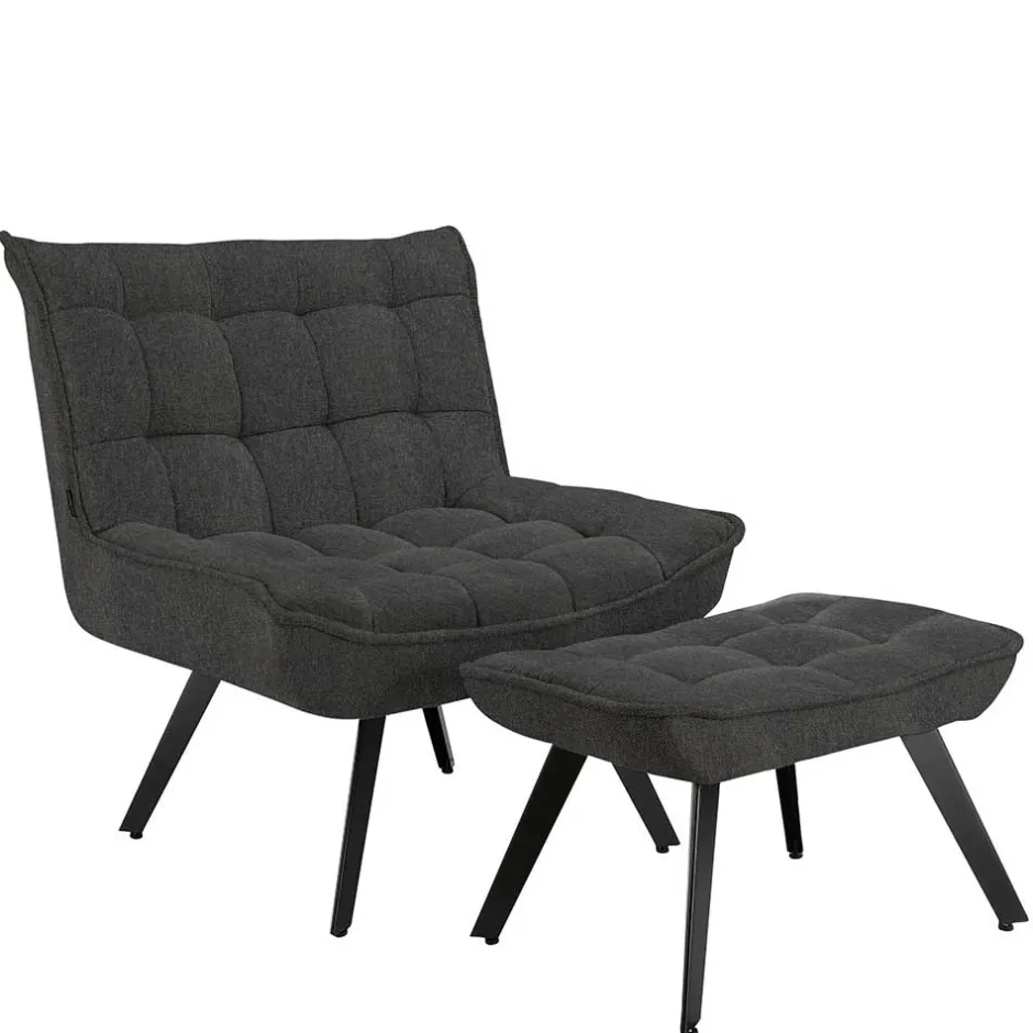 Pharao24 Lounge Sessel mit Hocker Nerella> Wohnzimmer Sessel|Relaxsessel