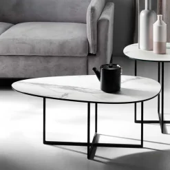 Glastische*Pharao24 Marmor Optik Couchtisch Drobeta