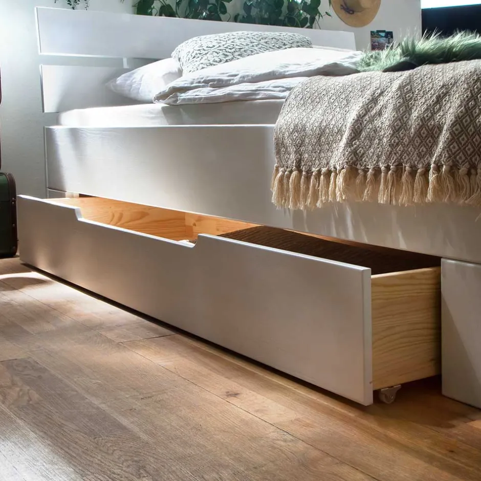 Pharao24 Massives Holzbett Solvaya> Funktionsbetten|Schubkastenbetten