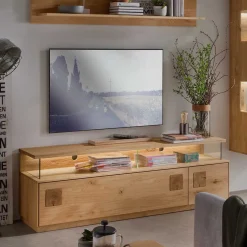 Massivholz Tv Möbel|Fernsehtische*Pharao24 Massives TV Lowboard Onitos