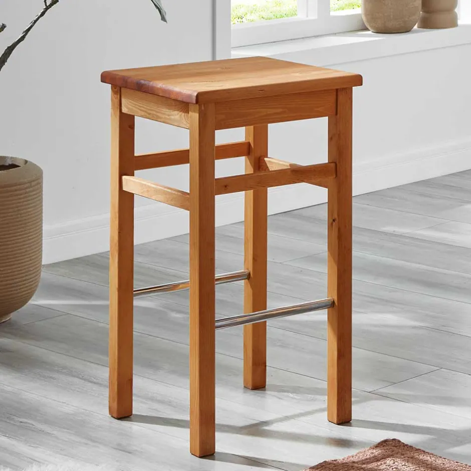 Barmöbel|Barhocker*Pharao24 Massivholz Barhocker Lienna