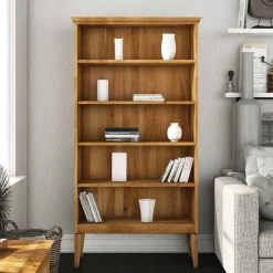 Pharao24 Massivholz Bücherregal Tyvoria> Wohnzimmerregale|Massivholzregale