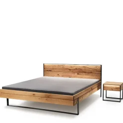 Komfortbetten*Pharao24 Massivholz Bett mit Nachtkonsole Scoddo