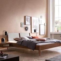 Massivholzbetten*Pharao24 Massivholz Bett Nussbaum Lactona