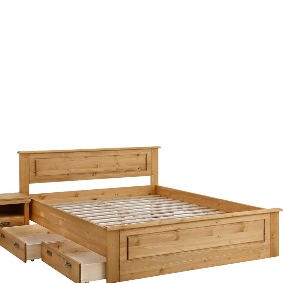 Funktionsbetten|Schubkastenbetten*Pharao24 Massivholz Bett Zvalonca