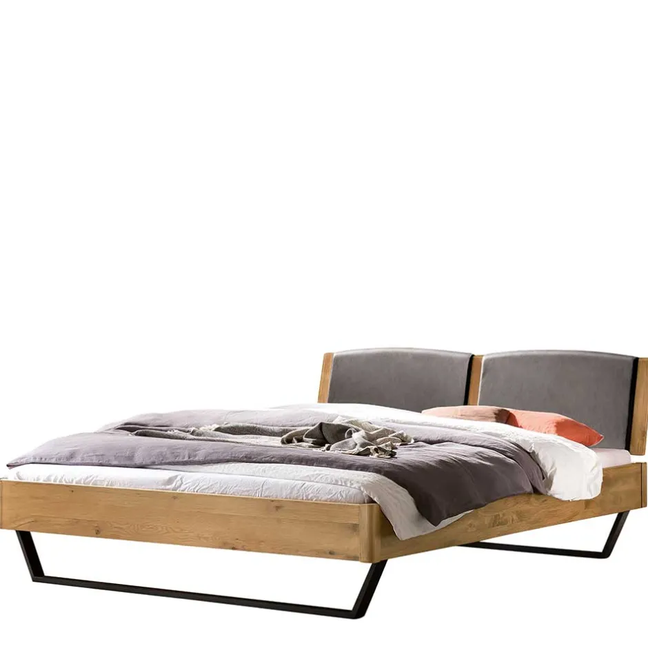Pharao24 Massivholz Bettgestell mit Polster Etienne> Doppelbetten|Massivholzbetten