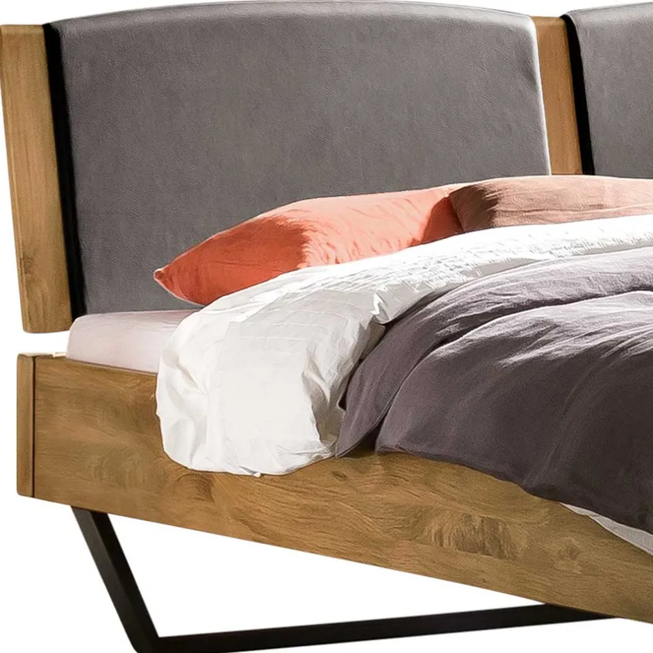 Pharao24 Massivholz Bettgestell mit Polster Etienne> Doppelbetten|Massivholzbetten