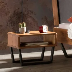 Pharao24 Massivholz Bettgestell mit Polster Etienne><noscript><img width=