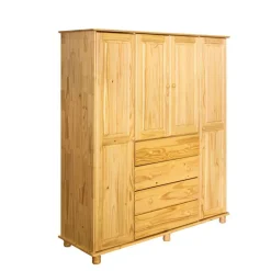 Pharao24 Massivholz Kleiderschrank Plazero> Drehtürenschränke|Massivholz Kleiderschränke