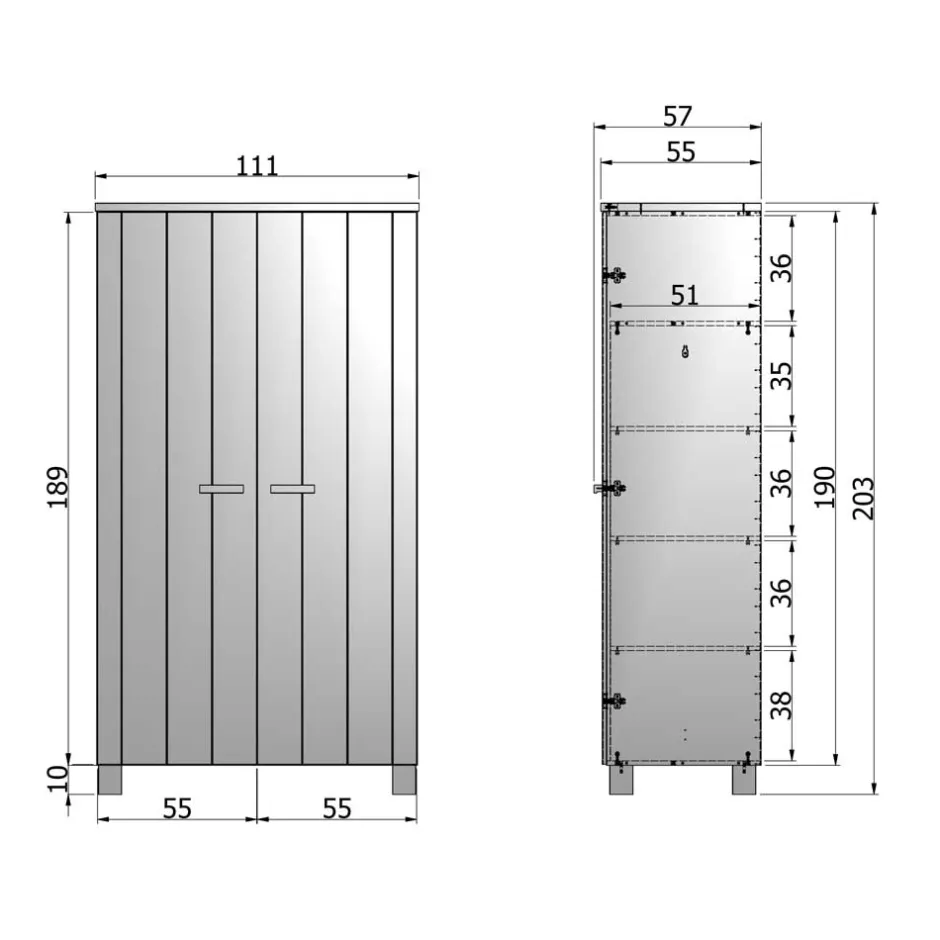 Pharao24 Massivholz Kleiderschrank Kojas> Massivholz Schränke|Drehtürenschränke