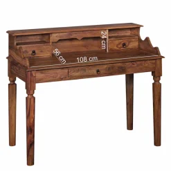 Schreibtische|Computertische*Pharao24 Massivholz Schreibtisch Velinan