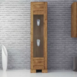 Pharao24 Massivholz Vitrine Sascora> Wohnzimmerschrank|Massivholz Schränke
