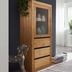 Pharao24 Massivholz Vitrine Varcina> Massivholz Schränke|Vitrinenschrank